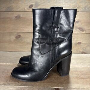 kate spade baise womens size 8 shoes black leather chunky heel botties boots
